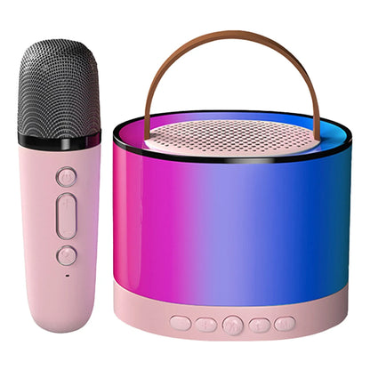 Bluetooth-Compatible 5.3 Portable Karaoke Machine with Wireless Mic Mini Home Theater Speakers Small Speaker for Home Karaoke