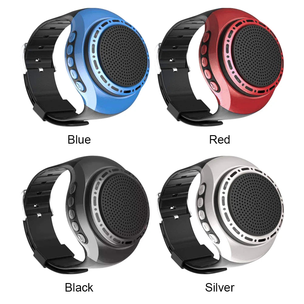 New U6 Wrist Watch Bluetooth Speaker With FM Radio Portable Outdoor Sports Running Wearable Mini Speaker Wireless Subwoofer